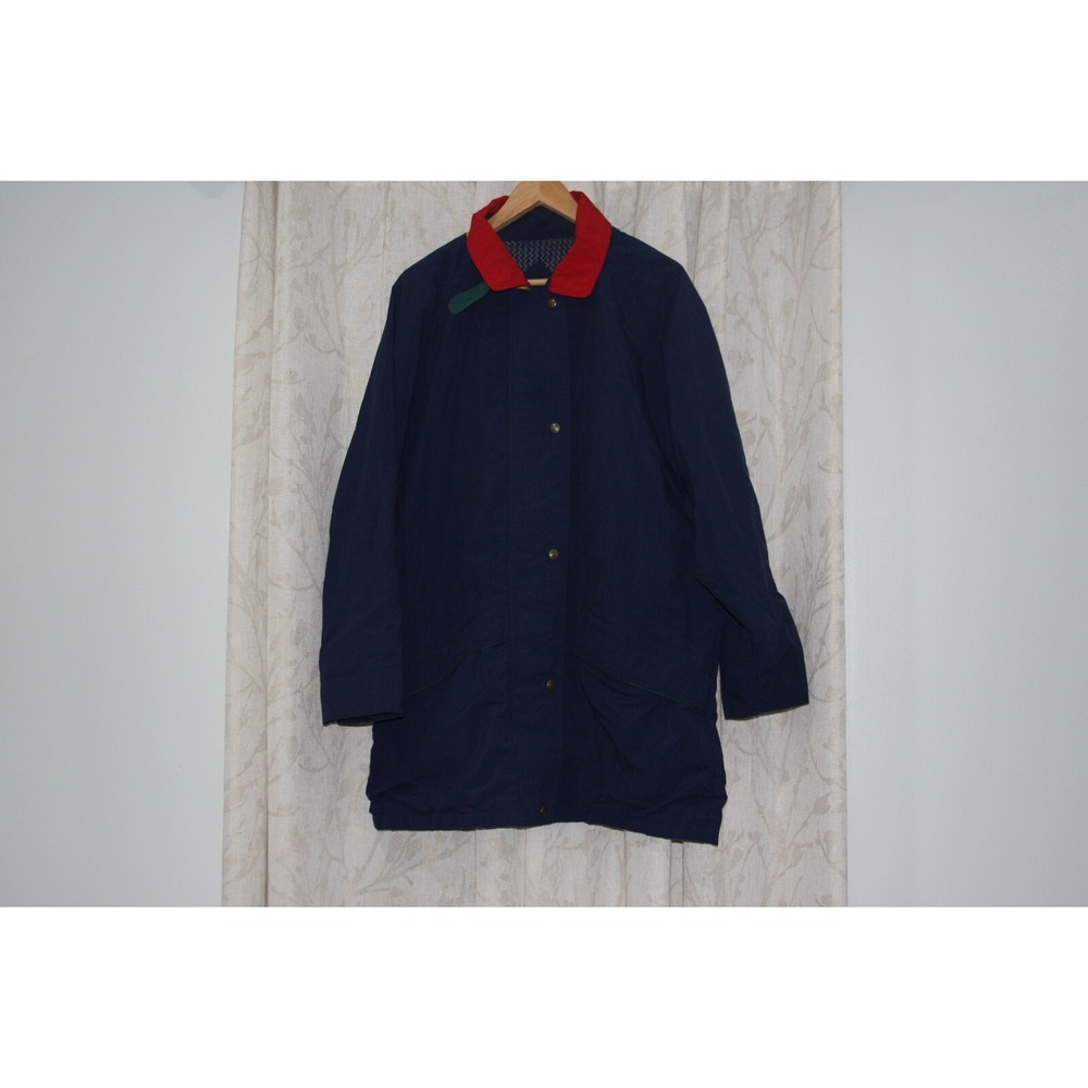 Vintage 90s Eddie Bauer Mens XL Lined Color Block Full Zip Parka‎ Jacket Blue